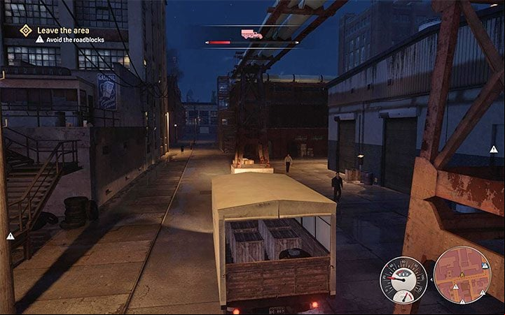 You can avoid police cars by driving between buildings and side streets that are closed to normal traffic - Mafia Definitive Edition: Just for Relaxation - walkthrough - Walkthrough - Mafia Definitive Edition Guide, Walkthrough