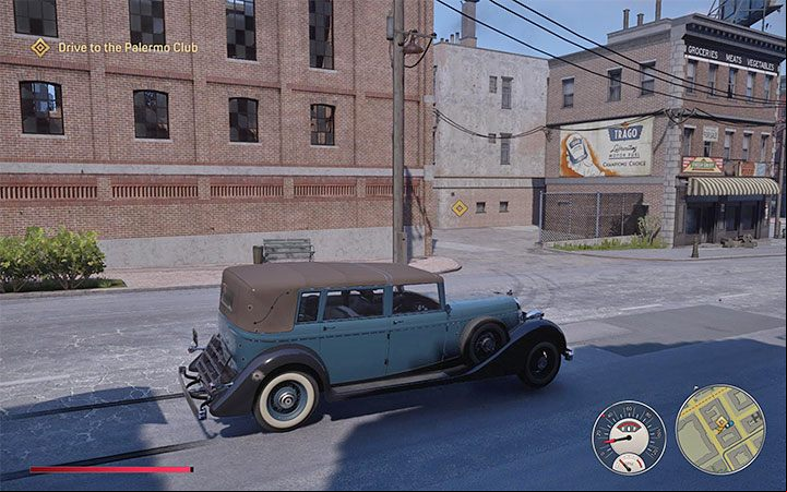After losing the police chase, your new objective is to get Paulie to the Palermo club owned by Sam - Mafia Definitive Edition: Side job - walkthrough - Walkthrough - Mafia Definitive Edition Guide, Walkthrough