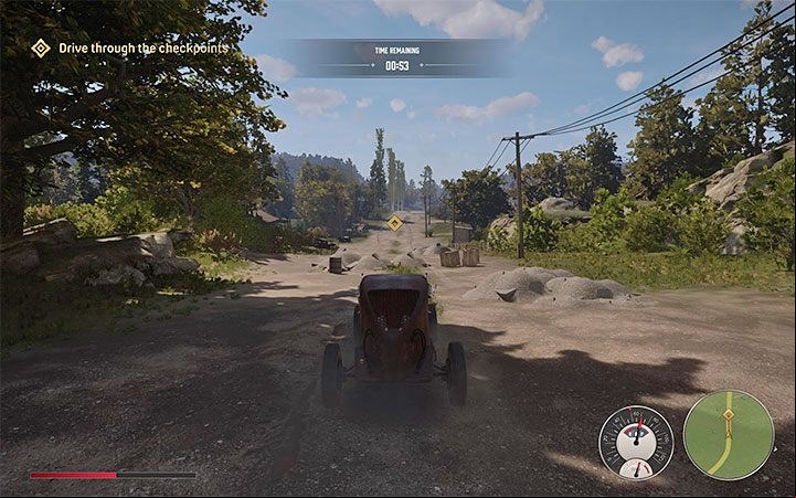 Focus on avoiding the poles, rocks and civilian cars - Mafia Definitive Edition: Electric Trick Track - walkthrough - Free raid - Mafia Definitive Edition Guide, Walkthrough