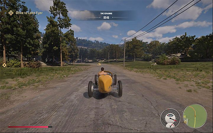 The second destination is around Lake Fyer in the northern end of the map - Mafia Definitive Edition: The Old Switcheroo - walkthrough - Free raid - Mafia Definitive Edition Guide, Walkthrough