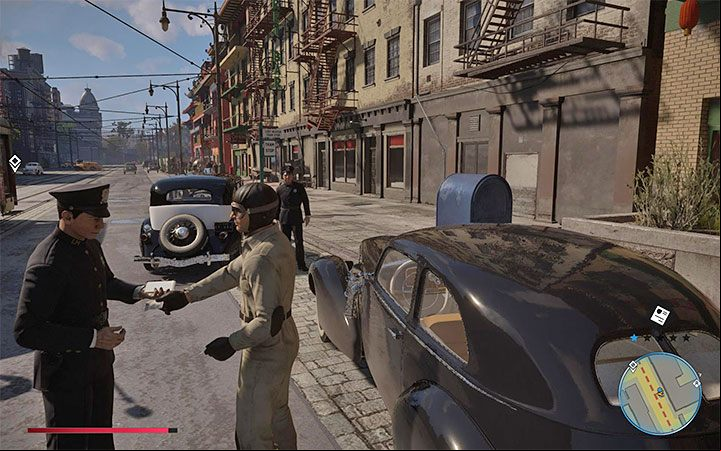 You will see a cut-scene from getting a ticket and giving an officer a bribe - Mafia Definitive Edition: Stuffed pockets - trophy guide - Trophy guide - Mafia Definitive Edition Guide, Walkthrough