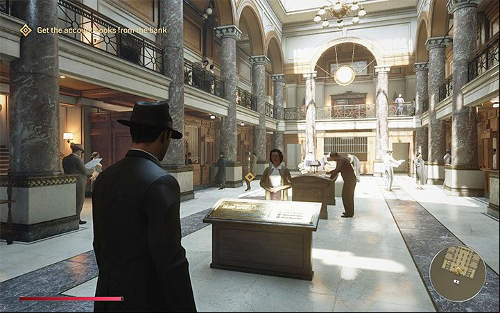 15) Grand Imperial Bank – You visit the bank building for the first time in the final part of the Omerta main mission, but it plays a much more important role in the Moonlighting mission - Mafia Definitive Edition: Lost Heaven map - Basics - Mafia Definitive Edition Guide, Walkthrough