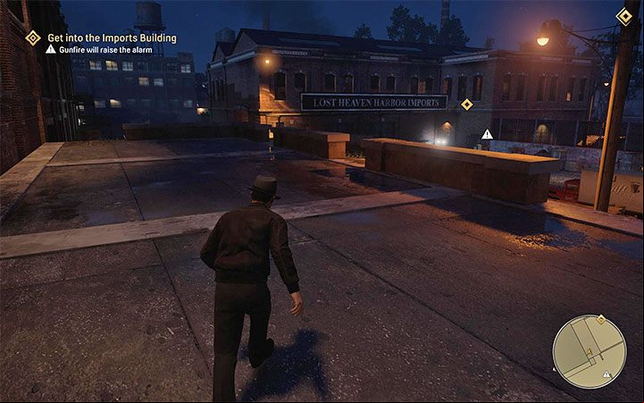16) Customs Warehouse – This is a vast and heavily guarded location where the heroes sneak during the Moonlighting mission - Mafia Definitive Edition: Lost Heaven map - Basics - Mafia Definitive Edition Guide, Walkthrough