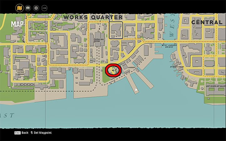 The magazine is located on the ground next to a telephone booth located near the main entrance to Harbor in the Works Quarter - Mafia Definitive Edition: Black Mask magazines - list and locations - Secrets and finders - Mafia Definitive Edition Guide, Walkthrough