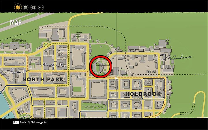 The magazine was hidden in front of one of the enclosed gates leading to Lansom Stadium, which is located in the northwest part of the Holbrook neighborhood - Mafia Definitive Edition: Black Mask magazines - list and locations - Secrets and finders - Mafia Definitive Edition Guide, Walkthrough