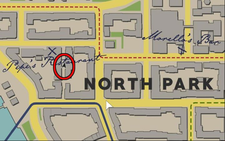 The magazine lies on the ground in an alley a short distance east of Pepe's Restaurant in the North Park neighborhood - Mafia Definitive Edition: Black Mask magazines - list and locations - Secrets and finders - Mafia Definitive Edition Guide, Walkthrough
