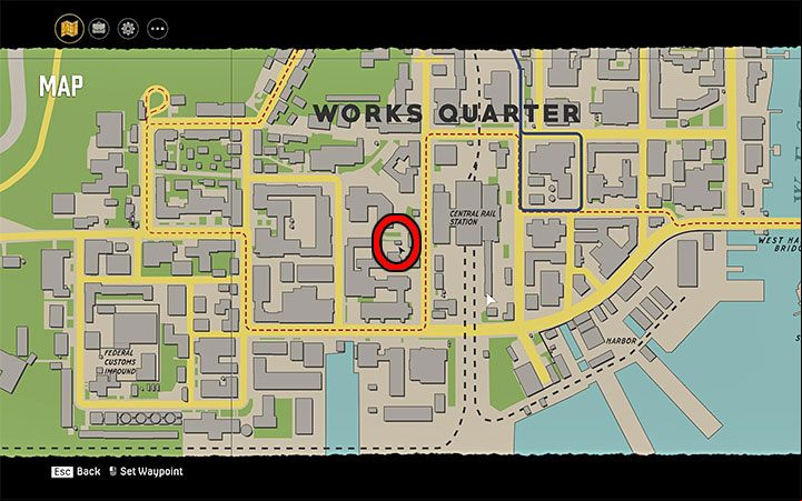 The magazine can be found a short distance west of Central Rail Station in the Works Quarter district - Mafia Definitive Edition: Terror Tales magazines - list and locations - Secrets and finders - Mafia Definitive Edition Guide, Walkthrough