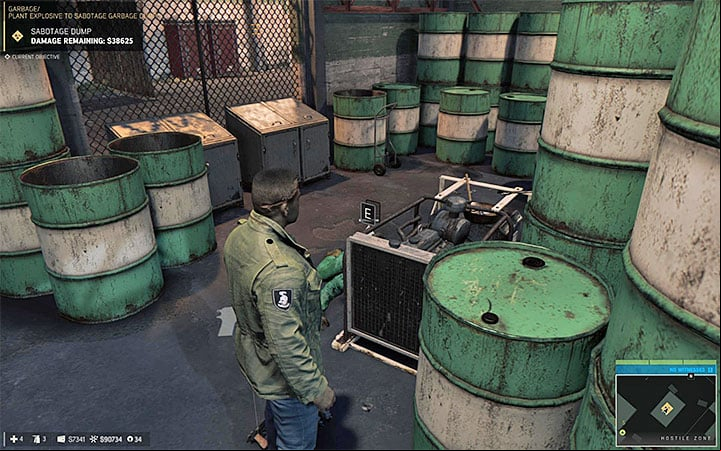 The place where you must plant the explosive - Garbage (illegal garbage disposal racket) | Walkthrough - Story missions - Mafia III Game Guide