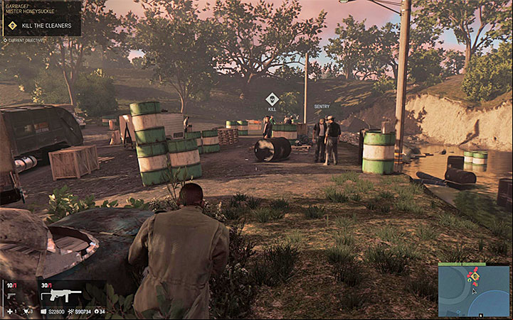 The cleaner is overseeing the process of getting rid of the waste - Garbage (illegal garbage disposal racket) | Walkthrough - Story missions - Mafia III Game Guide