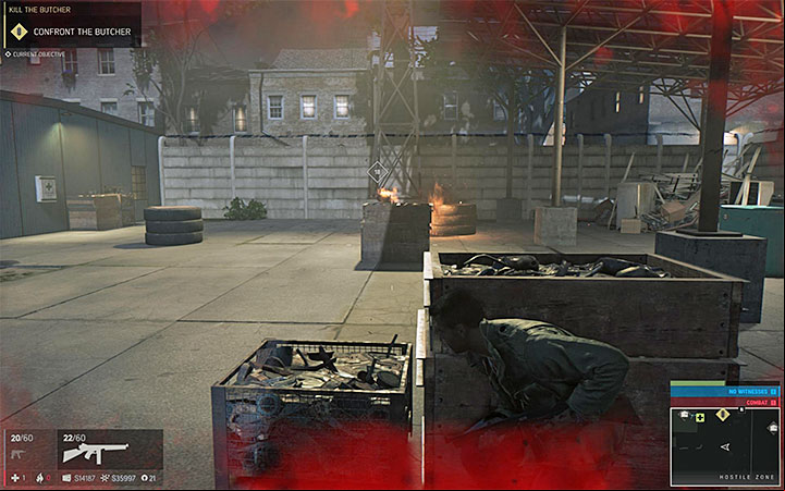 Shoot the Butcher from behind a cover and help yourself for example with Molotovs cocktails - Kill the Butcher | Walkthrough - Story missions - Mafia III Game Guide