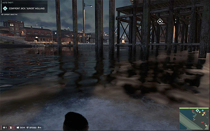 Select the main entrance or swim towards the area guarded by the gangsters - Auto Theft (car stealing racket) | Walkthrough - Story missions - Mafia III Game Guide