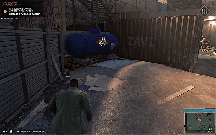The construction site is a large location filled with workers (they are neutral towards Lincoln) and gangsters - Construction (construction racket) | Walkthrough - Story missions - Mafia III Game Guide
