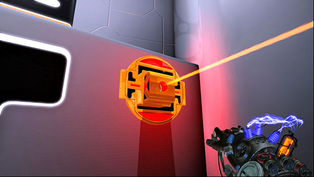 When you get on the other side, pick up cube which helped you get there and then put it into a module (screen above) - Introductory Integration - Walkthrough - Act I - Magrunner: Dark Pulse - Game Guide and Walkthrough
