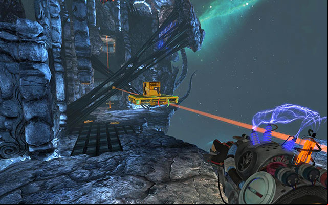 You can also jump on the platform, if you prefer more comfortable transport - Near Orbit - Walkthrough - Act III - Magrunner: Dark Pulse - Game Guide and Walkthrough