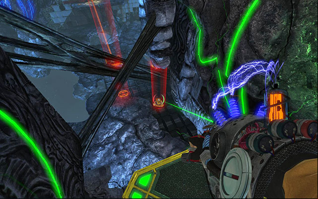 Activation of the second button - Near Orbit - Walkthrough - Act III - Magrunner: Dark Pulse - Game Guide and Walkthrough