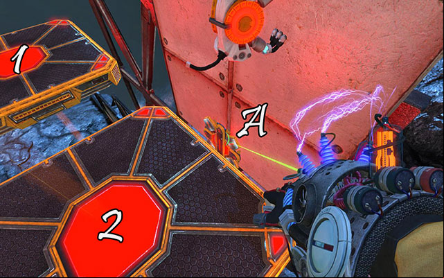 When all platforms are lifted, set up red Newton on the over module A - The Damned - Walkthrough - Act III - Magrunner: Dark Pulse - Game Guide and Walkthrough