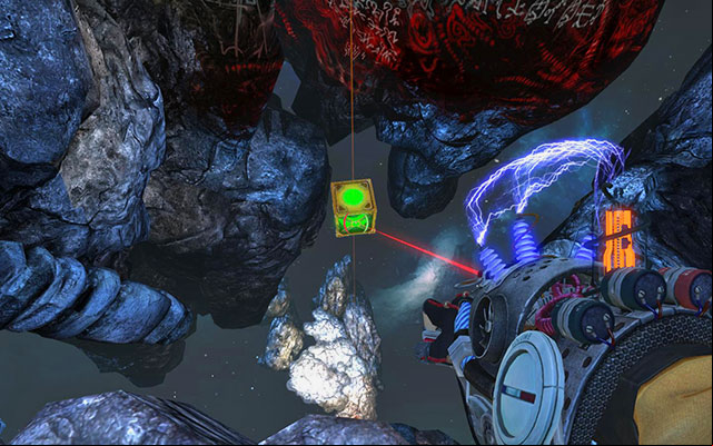 On right you can see a flying cube - The Damned - Walkthrough - Act III - Magrunner: Dark Pulse - Game Guide and Walkthrough