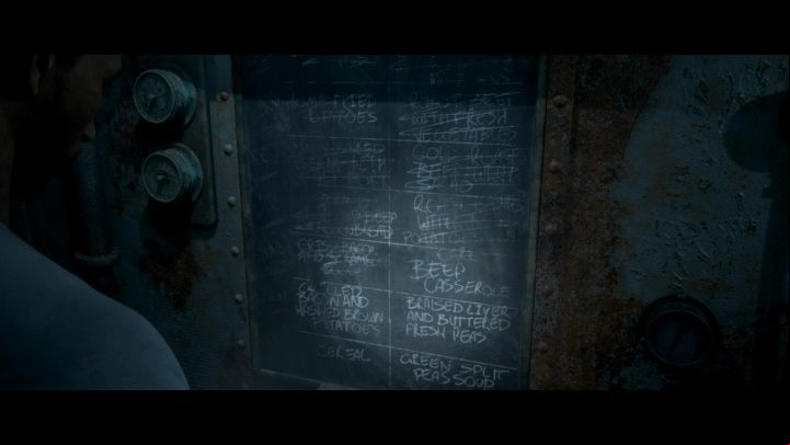 This collectible is a board on which a list of soldiers meals was written - Secrets | The Dark Pictures Man of Medan Guide - Secrets - The Dark Pictures Man of Medan Guide