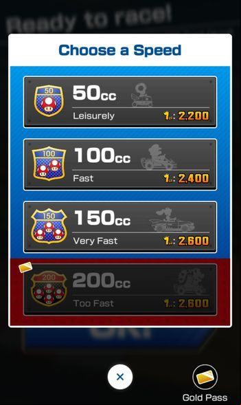 The higher the cc Kart, the greater the difficulty level of the competition - What is cc Kart in Mario Kart Tour? - FAQ - Mario Kart Tour Guide
