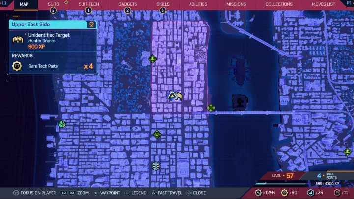 Follow the drone and avoid obstacles until you decrypt the message - Spider-Man 2: All Unidentified Target locations - Secrets and Collectibles - Spider Man 2 Guide