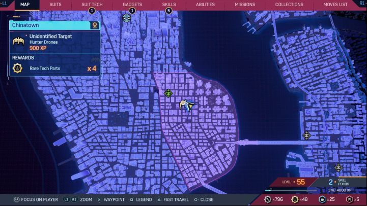 Examine the transmitter and follow the drone until you decrypt the message - Spider-Man 2: All Unidentified Target locations - Secrets and Collectibles - Spider Man 2 Guide