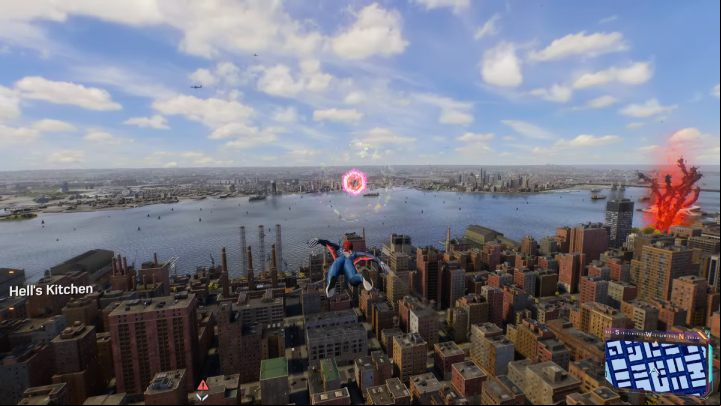 This Spider-bot is suspended high in the air - Spider-Man 2: All Spider-bot locations - Secrets and Collectibles - Spider Man 2 Guide
