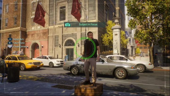 Take a picture of the man standing on a wooden box in a small park in Greenwich - Spider-Man 2: All Photo Ops - locations - Secrets and Collectibles - Spider Man 2 Guide