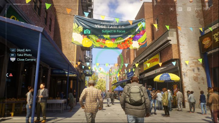 Take a picture of the farmer's market - Spider-Man 2: All Photo Ops - locations - Secrets and Collectibles - Spider Man 2 Guide