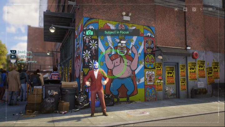 Take a picture of the masked wrestler by the mural - Spider-Man 2: All Photo Ops - locations - Secrets and Collectibles - Spider Man 2 Guide