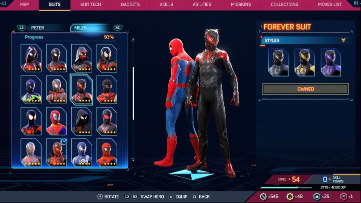 Here is the full list of Miles Morales suits - Spider-Man 2: All suits - Basics - Spider Man 2 Guide