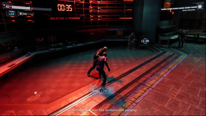 Jump down and you will reach a room with a timer that is counting down - Marvels Spider-Man: The Main Event - walkthrough - Main missions - Spider-Man Game Guide