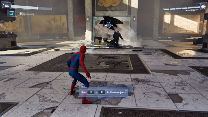 Although Fisk doesnt have any superpowers, his strength is really impressive - Marvels Spider-Man: The Main Event - walkthrough - Main missions - Spider-Man Game Guide