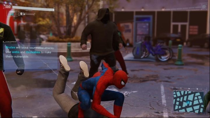 After the fight, go to the next triangle, and you will come across another attempt to commit a crime - Marvels Spider-Man: Keeping the Peace - walkthrough - Main missions - Spider-Man Game Guide