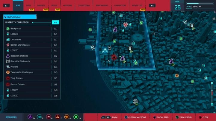 The game has a lot of bonus tasks - if you want a break from the main plot you can complete numerous additional missions (marked with a blue indicator), collect Peters backpacks, raid enemy hideouts, catch pigeons and much more - Marvels Spider-Man: Starting Tips - Basics - Spider-Man Game Guide