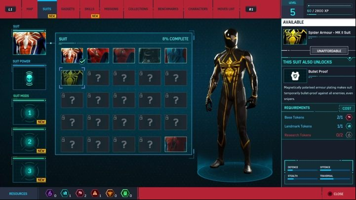 In the game, you will find over 25 Spider-Man suits, with various special powers - Marvels Spider-Man: Starting Tips - Basics - Spider-Man Game Guide