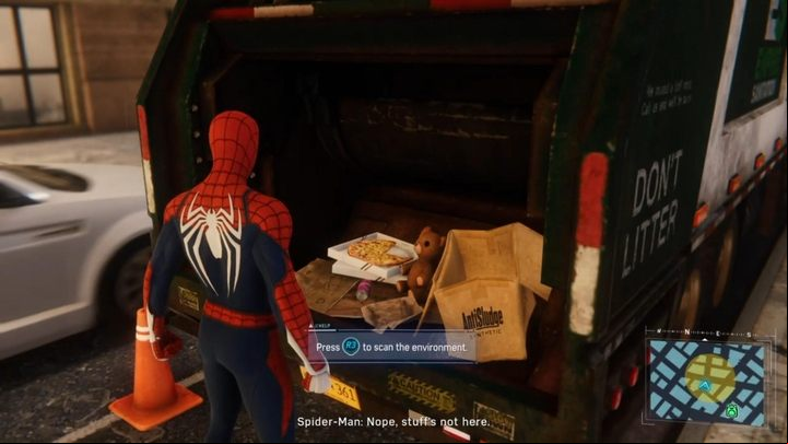 After talking to the operator, you will pick up another trail - head to the parked trucks and search them - Marvels Spider-Man: Home Sweet Home - walkthrough - Main missions - Spider-Man Game Guide