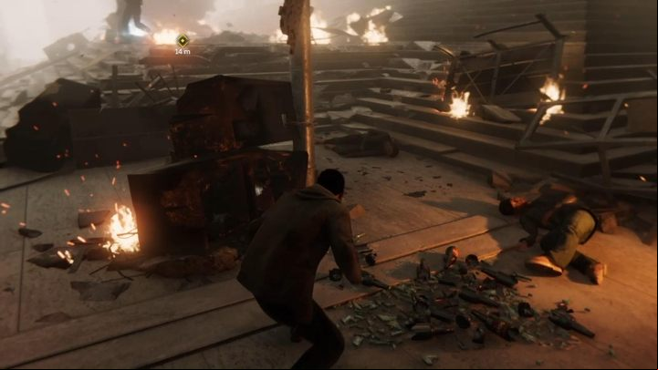 When every foe is facing the other way, leave your hiding place and run to the objective marker - Marvels Spider-Man: And The Award Goes To... - walkthrough - Main missions - Spider-Man Game Guide