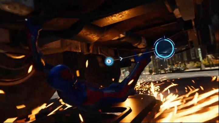 Now you have to get rid of all the cars behind you - Marvels Spider-Man: Collision Course - walkthrough - Main missions - Spider-Man Game Guide
