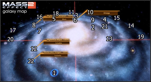 Map legend - Mass Effect 2: Planets and moons list, map - World Atlas - Appendix - Mass Effect 2 Guide & Walkthrough