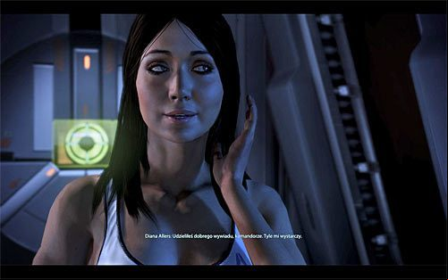 Of course, it is worthwhile to officially welcome Diana aboard the Normandy, even despite the fact that this is a rather short and not very fruitful conversation - Mass Effect 3: Diana Allers - Romance - female Commander Shepard - Mass Effect 3 Guide