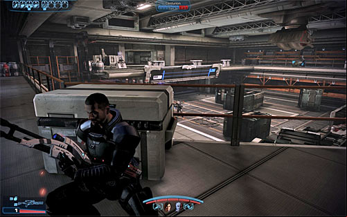 As you wait for the Cerberus forces to arrive, the game will offer you to test the option to give orders to your party and if you havent used it until now, its worth to do it now and send your subordinates (Q and E) behind the marked crates - Mass Effect 3: Priority, Mars - walkthrough - Main Missions - Mass Effect 3 Guide