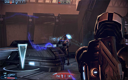 As soon as youve entered a new area of the map youll find yourself under heavy fire from the geth, so its important to quickly find cover for Shepard and the rest of the team - Mass Effect 3: Priority, Rannoch - walkthrough - Main Missions - Mass Effect 3 Guide