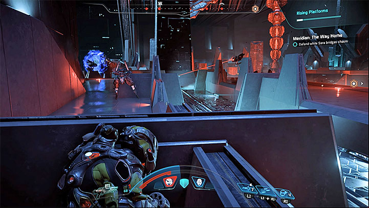 You have to defend yourself while platforms are being raised - Meridian: The Way Home | Priority Ops - Priority Ops (Main quests) - Mass Effect: Andromeda Game Guide