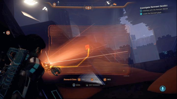 The glyph afar. - Investigate Remnant Derelict on Elaaden - Elaaden - Mass Effect: Andromeda Game Guide