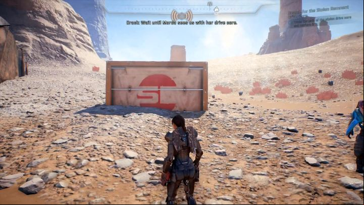 The first object to scan is stored inside this container. - Search for the Stolen Remnant Drive Core on Elaaden - Elaaden - Mass Effect: Andromeda Game Guide