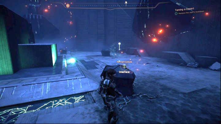 The correct console is the one without the hexagonal object next to it. - Taming a Desert on Elaaden - Elaaden - Mass Effect: Andromeda Game Guide
