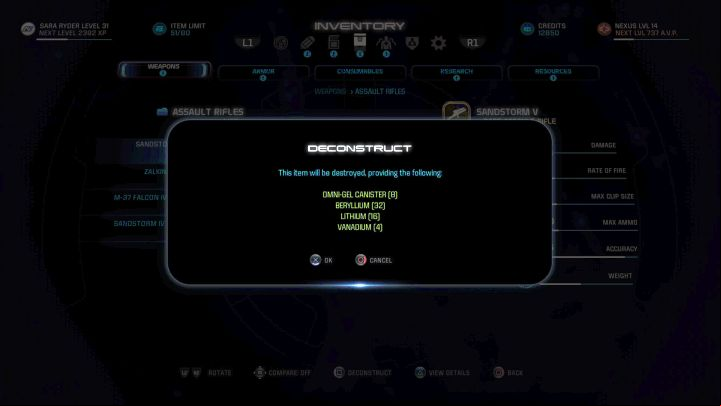 Dismantling allows you to get a lot of crafting materials. - Dismantling items | Equipment - Equipment - Mass Effect: Andromeda Game Guide