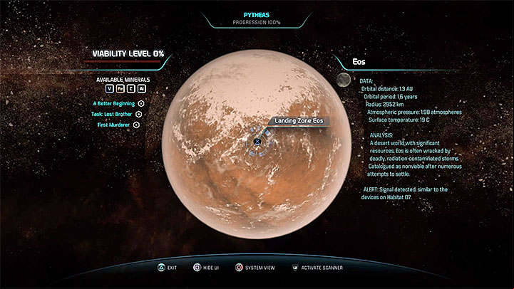 Find a landing spot and choose it - A Better Beginning | Priority Ops - Priority Ops (Main quests) - Mass Effect: Andromeda Game Guide