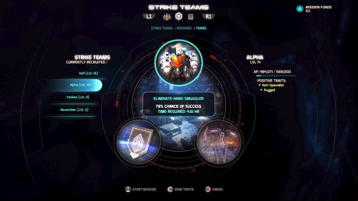 Strike Team assignment screen. - Strike Teams | Gameplay basics - Gameplay basics - Mass Effect: Andromeda Game Guide