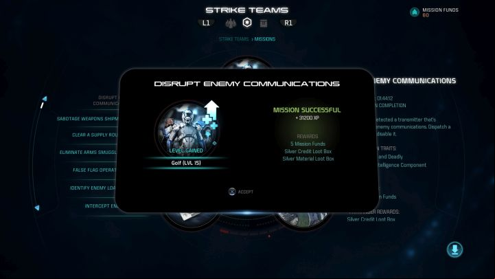Successful missions will reward you with Mission Funds and various loot boxes. - Strike Teams | Gameplay basics - Gameplay basics - Mass Effect: Andromeda Game Guide